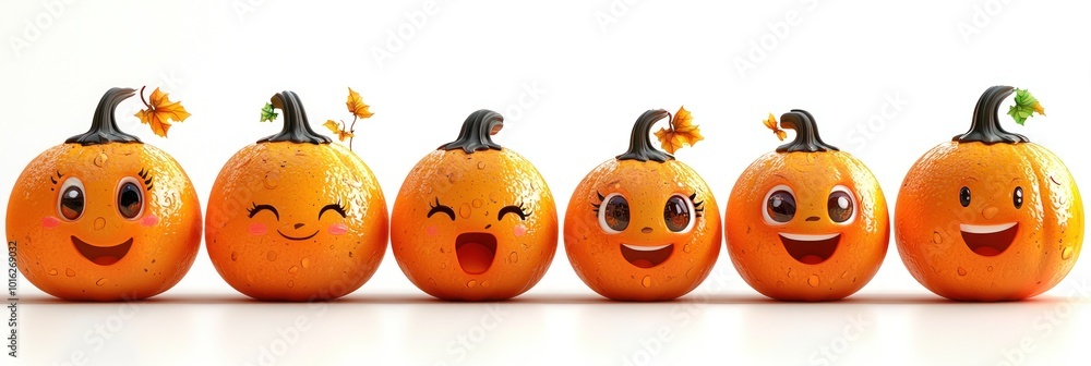 Fototapeta premium Jack-o-lantern pumpkins with flying bats for Halloween decoration Generative AI