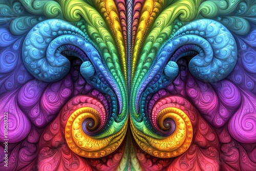 Wallpaper Mural Abstract colorful fractal pattern with swirls and spirals. Torontodigital.ca