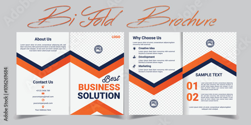 Corporate unique bi fold brochure design templet vector, eps10 vector