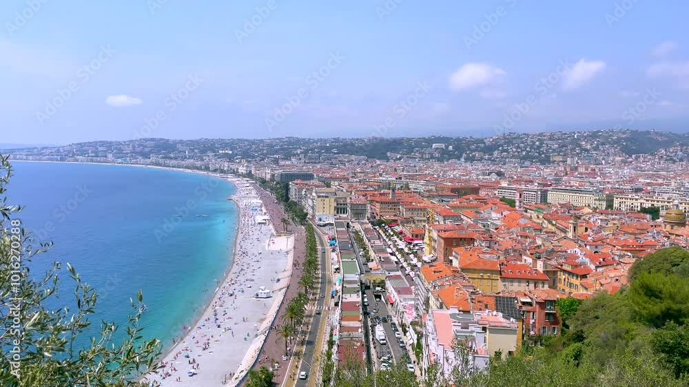 the beautiful beach of Nice in 4k the beautiful beach of Nice in 4k