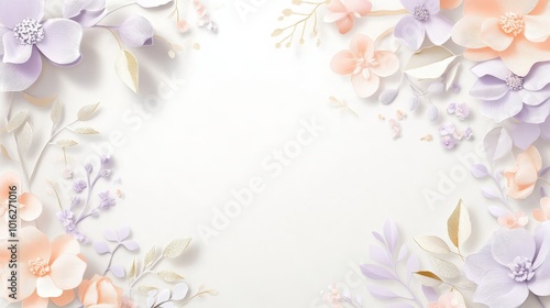 A decorative floral border with soft pastel colors on a light background.