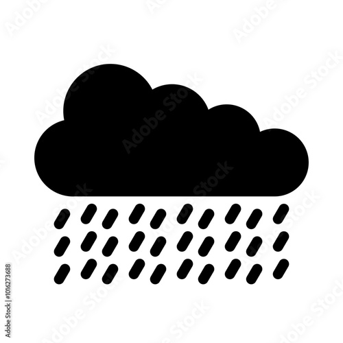 Heavy rain glyph icon