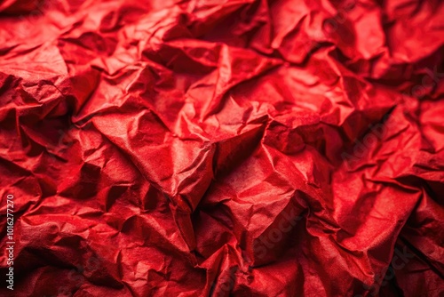 Christmas Red Crumpled Paper Texture for Festive Backgrounds and Designs