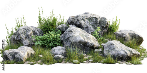 Natural rock formation with surrounding vegetation.