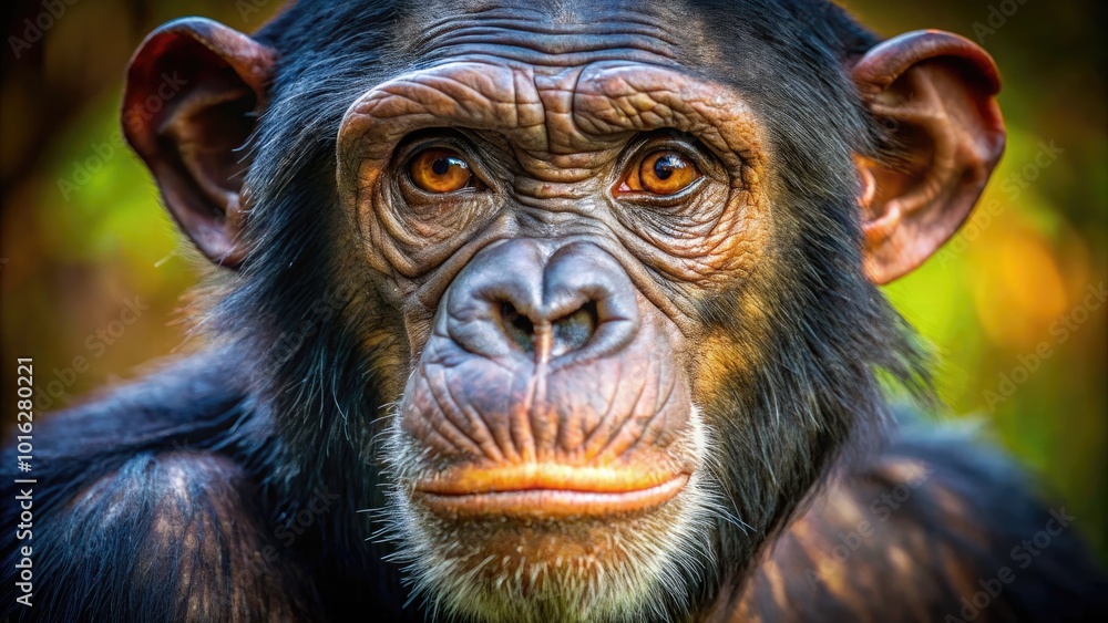 Closeup Portrait of a Chimpanzee Capturing Emotion and Intelligence in Nature Closeup Portrait of a Chimpanzee Capturing Emotion and Intelligence in Nature