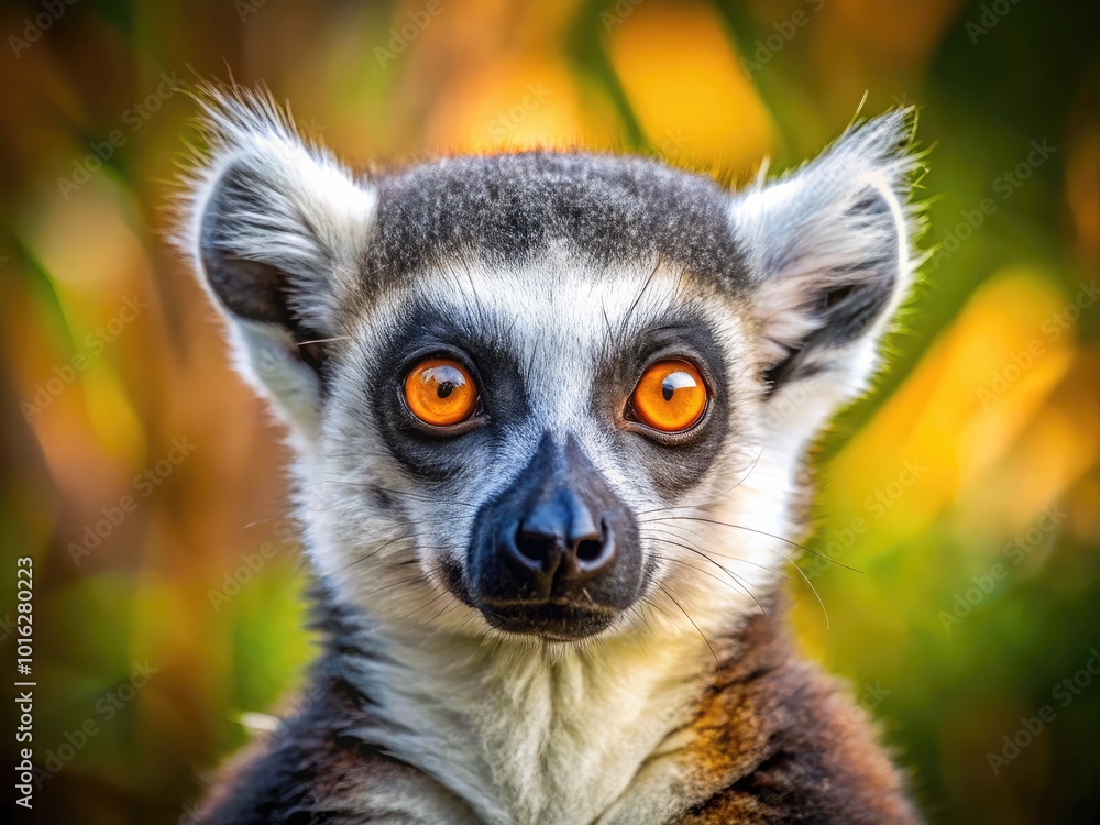Close-Up Portrait of a Lemur with Expressive Eyes and Unique Facial Features for Wildlife Photography Close-Up Portrait of a Lemur with Expressive Eyes and Unique Facial Features for Wildlife Photography