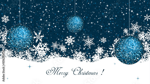 Christmas decoration background with space for text, vector illustration.