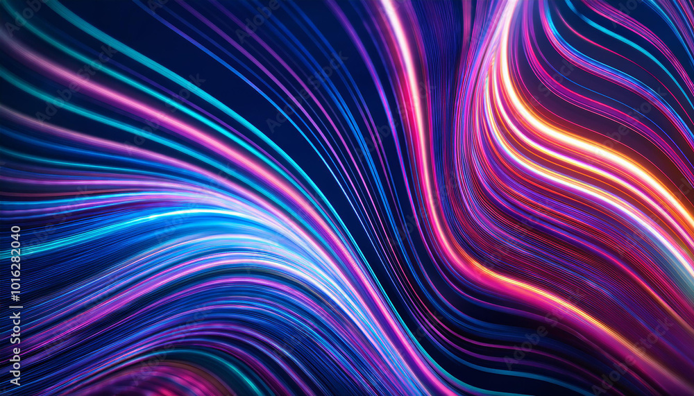 Abstract backdrop with colorful neon wavy lines. Vibrant colors. Abstract backdrop with colorful neon wavy lines. Vibrant colors.