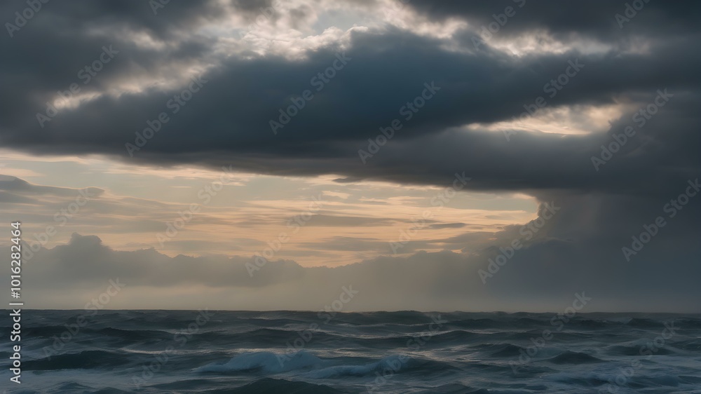 An intense sky with swirling clouds in shades of gray and blue, as strong winds push the clouds across the horizon, creating dramatic shapes
An intense sky with swirling clouds in shades of gray and blue, as strong winds push the clouds across the horizon, creating dramatic shapes