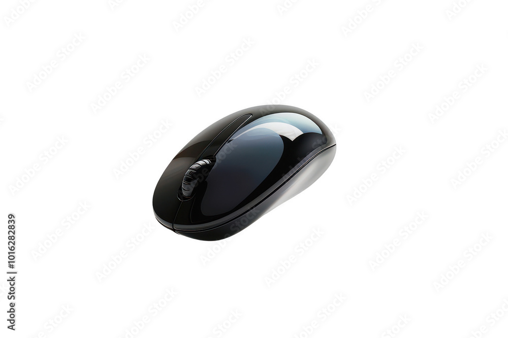 Computer mouse wireless black on transparent background Computer mouse wireless black on transparent background