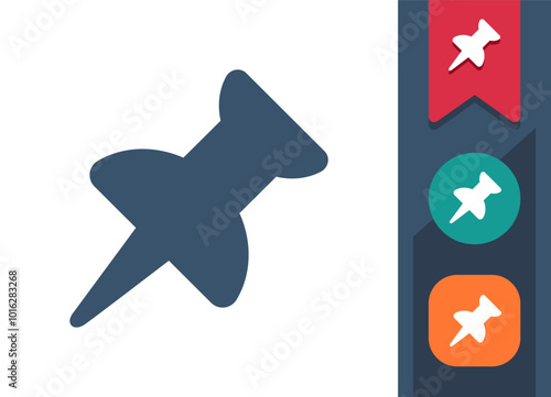Pin, Thumb Tack Icon