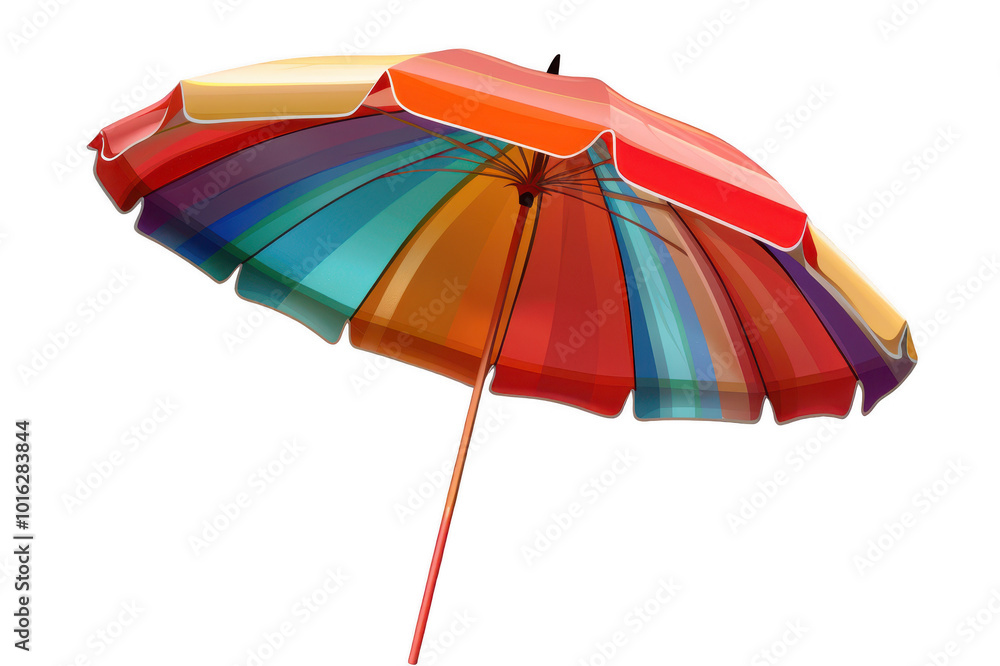 Obraz premium Open beach umbrella on transparent background