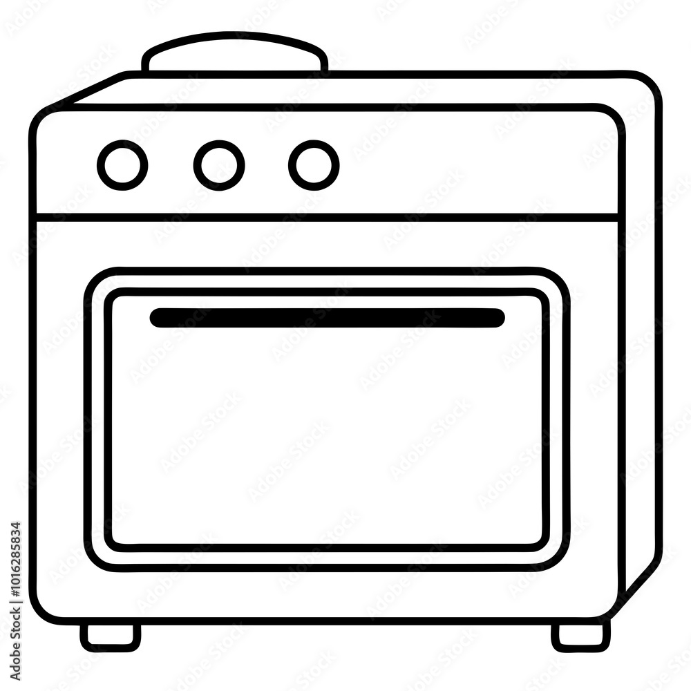 Electric oven with controls line art vector Electric oven with controls line art vector