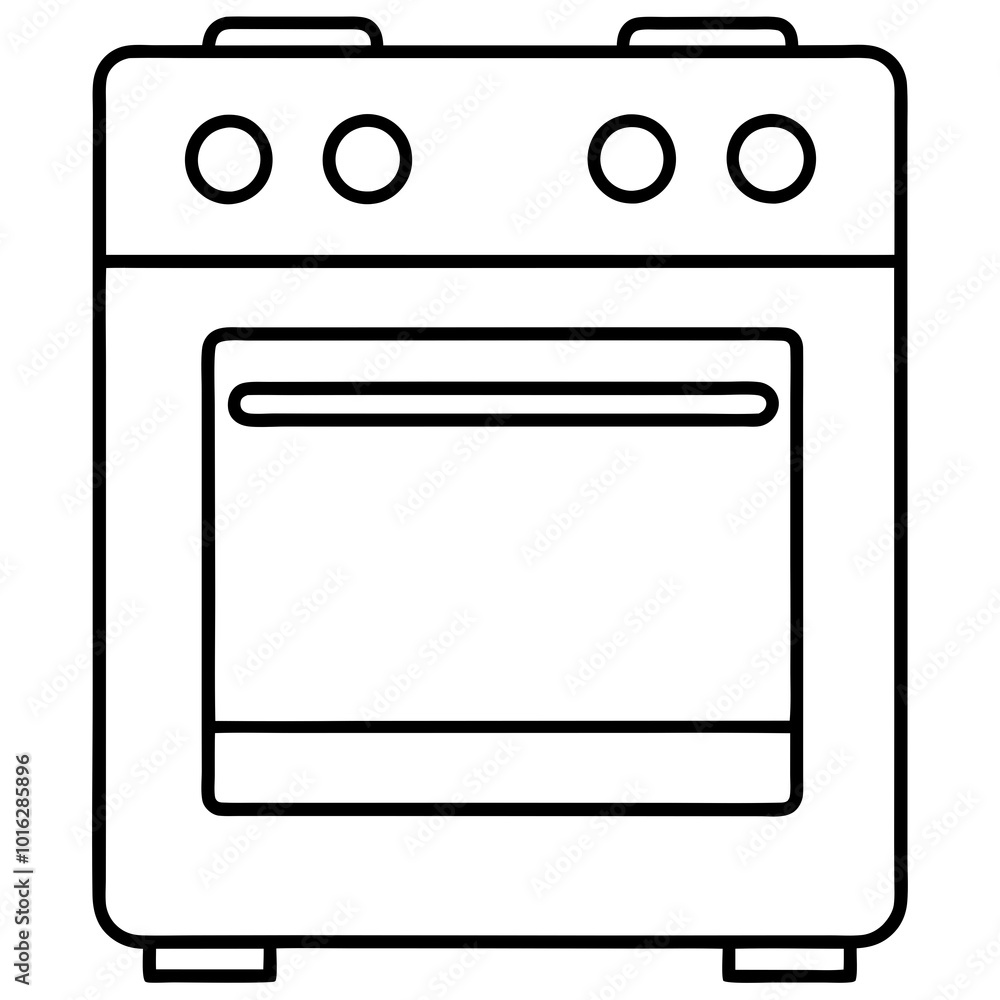 Electric oven with controls line art vector Electric oven with controls line art vector