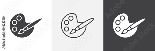 Brush and Palette icon. for web ui designs