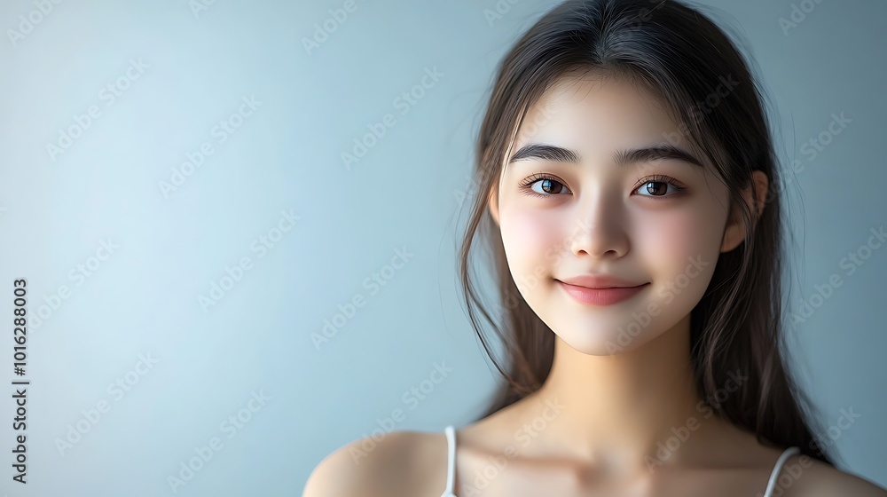 Portrait Illustration of a Smiling Young Woman Portrait Illustration of a Smiling Young Woman