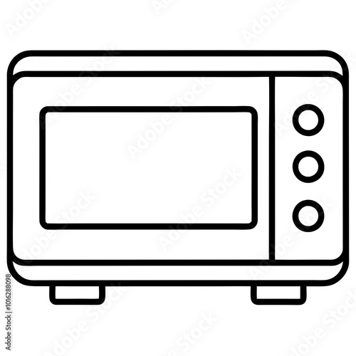 Microwave oven icon line art vector