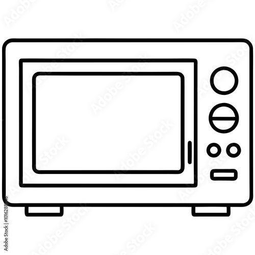 Microwave oven icon line art vector