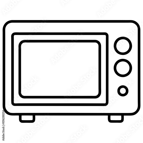 Microwave oven icon line art vector