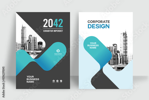 City Background Business Book Cover Design Template