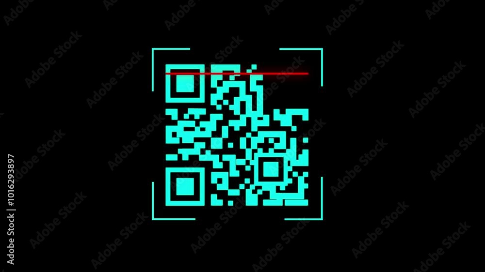 scan qr code animation, Barcode scan sign icon, QR scan interface, QR Code Scanner animation on black background. scan qr code animation, Barcode scan sign icon, QR scan interface, QR Code Scanner animation on black background.