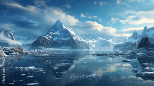 Wallpaper Mural Majestic glacier landscape with serene reflections. Torontodigital.ca