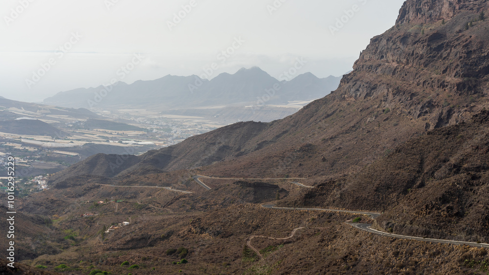 Mountain road in Gran Canaria. Canary Islands. Spain.