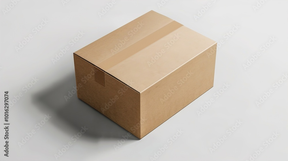 A detailed packaging box mockup with clean lines and shadows on a solid white background. A detailed packaging box mockup with clean lines and shadows on a solid white background.