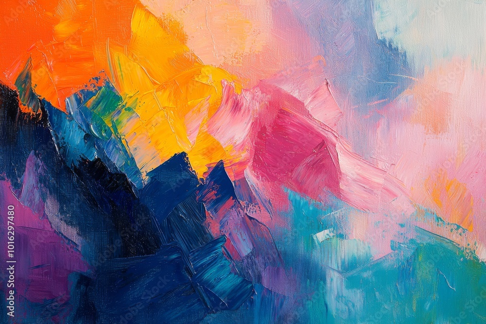 Abstract oil painting illustration background created with Generative AI Abstract oil painting illustration background created with Generative AI