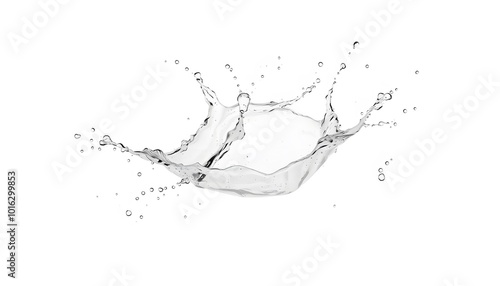 Water Splash Captured Against a Clean White Background