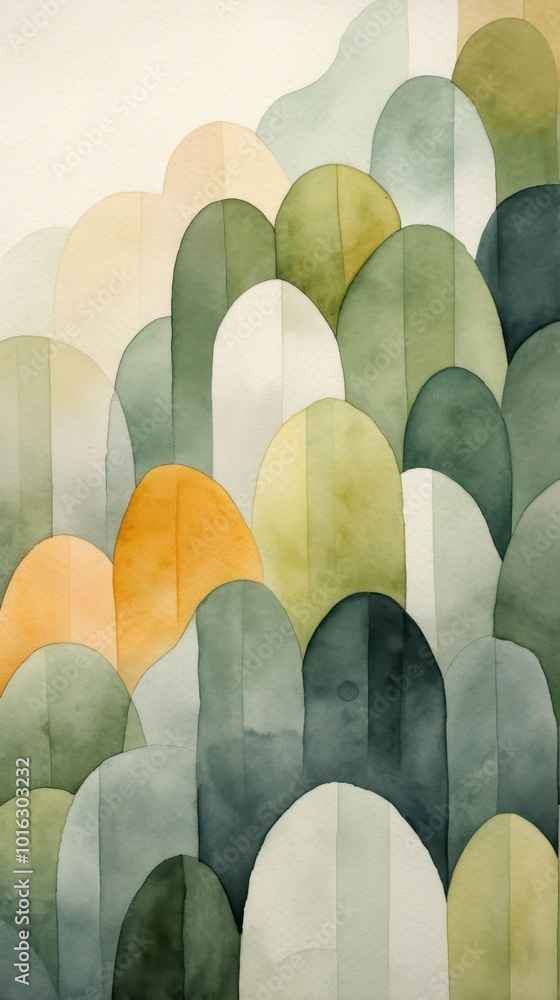 Fototapeta premium Forest abstract painting shape.