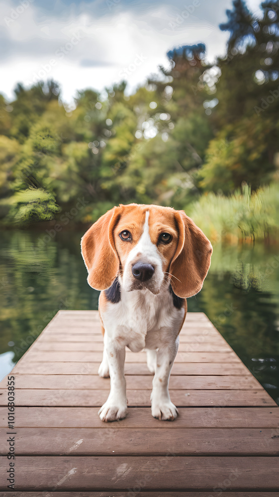 beagle puppy on a fence beagle puppy on a fence