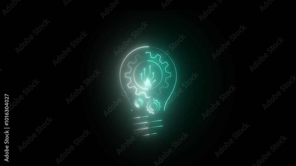 Light bulb with Gear Inside icon animation. Simple and creative Business Idea concept. new idea and setting icon . Light bulb with Gear Inside icon animation. Simple and creative Business Idea concept. new idea and setting icon .