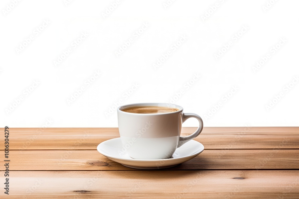 Obraz premium Coffee cup saucer table.