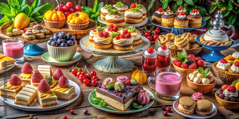 Exquisite Dessert Spread: A Visual Feast of Cakes, Pastries, and Sweets for Culinary Inspiration Exquisite Dessert Spread: A Visual Feast of Cakes, Pastries, and Sweets for Culinary Inspiration