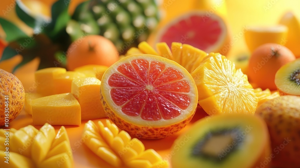 Tropical Fruit Delight A Feast of Colors and Flavors 3d animation Tropical Fruit Delight A Feast of Colors and Flavors 3d animation