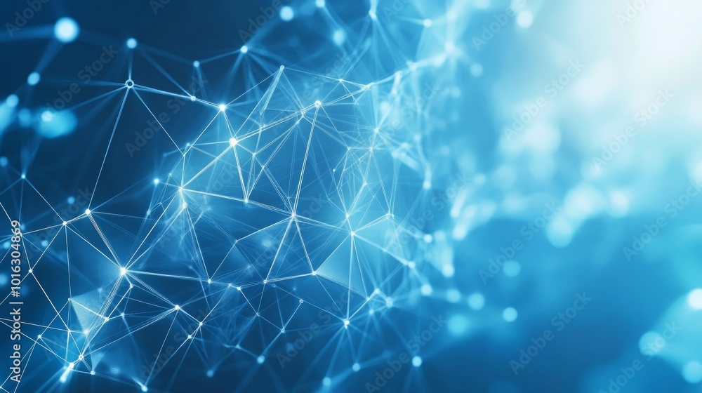 Abstract blue background with glowing lines and dots, creating a digital network or connection. Abstract blue background with glowing lines and dots, creating a digital network or connection.