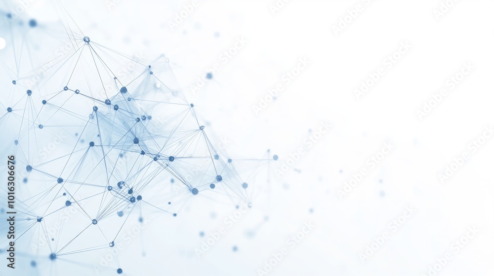 Abstract digital network with connected nodes on a white background. Abstract digital network with connected nodes on a white background.