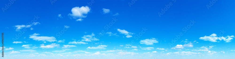 Fototapeta premium Blue Sky background with tiny Clouds. Panorama sky background