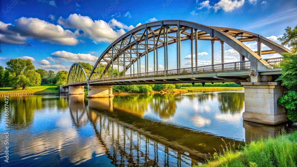 Medium shot of the Mottville Bridge in St. Joseph County, Michigan Medium shot of the Mottville Bridge in St. Joseph County, Michigan