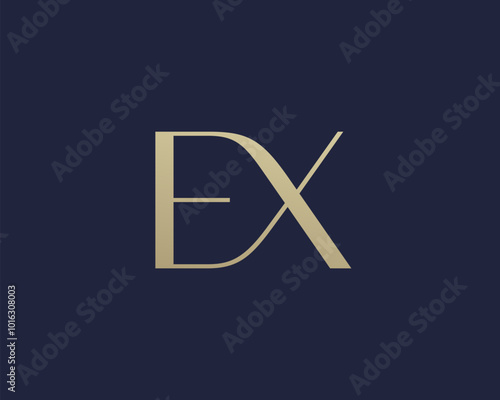 EX letter logo icon design. Classic style luxury initials monogram.