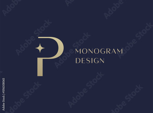 PI or IP letter logo icon design. Classic style luxury initials monogram.