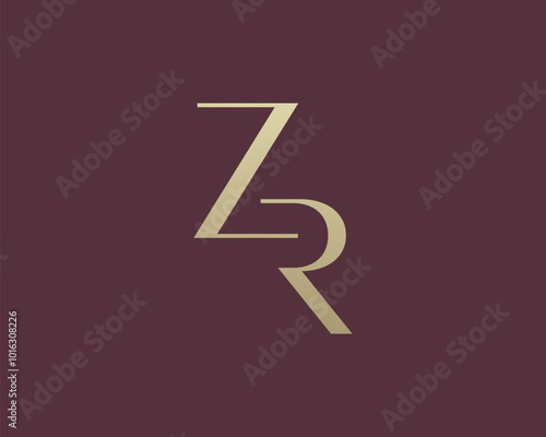 ZR letter logo icon design. Classic style luxury initials monogram. photo