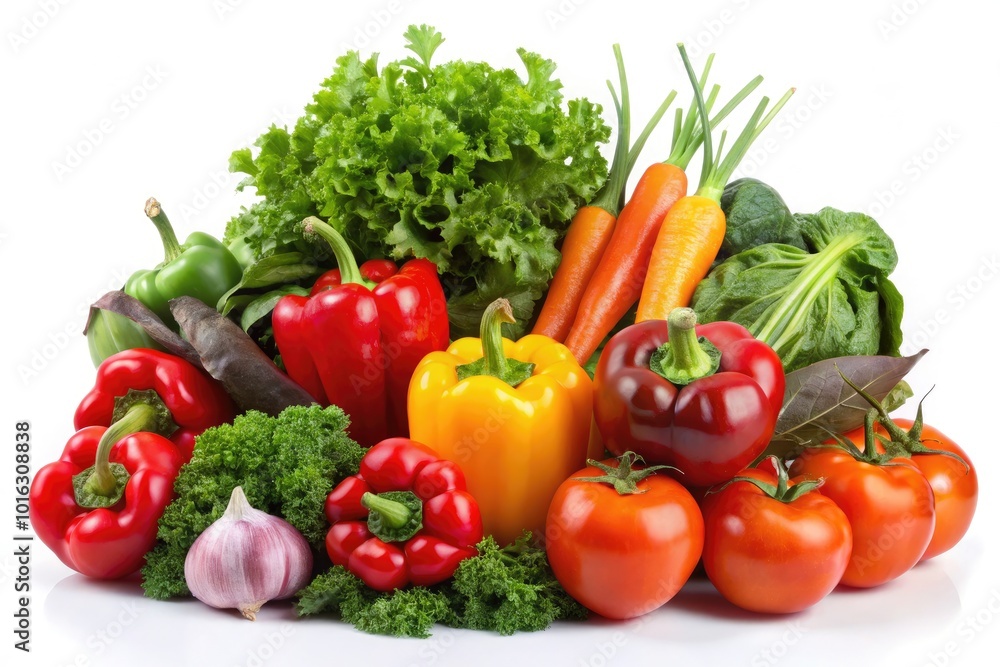Fresh Vegetables Isolated on White Background - Vibrant and Healthy Produce for Stock Photography Fresh Vegetables Isolated on White Background - Vibrant and Healthy Produce for Stock Photography