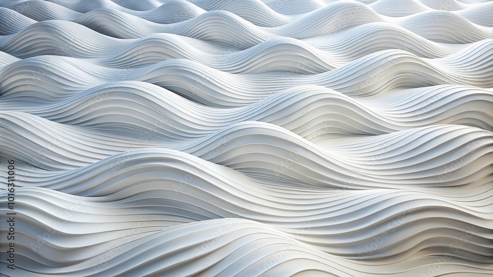 Fototapeta premium Abstract white waves and hills background