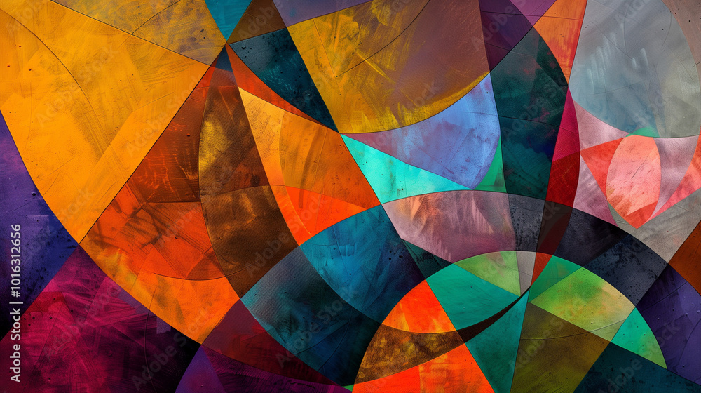 Fototapeta premium Abstract composition with circular forms and layered colors, conveying depth and warmth in earthy tones.