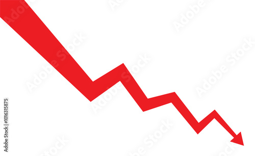 Drop arrow crisis business market background design template. Economy financial crash concept