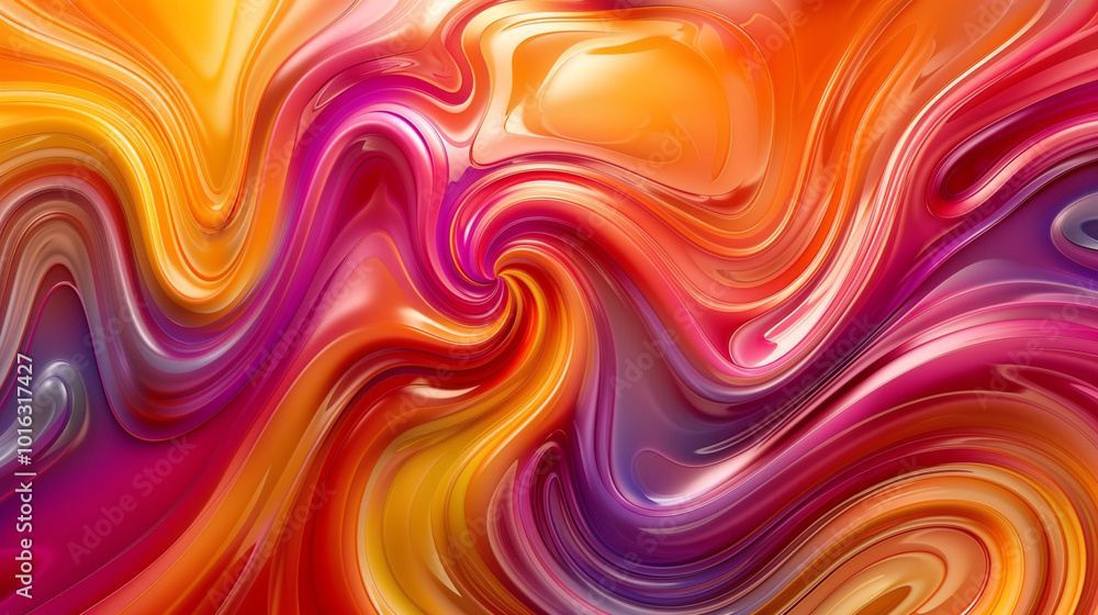 Obraz premium Vibrant Abstract Swirl Pattern - Dynamic and Colorful Fluid Art Background.