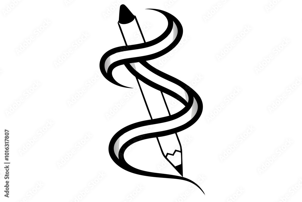 Fototapeta premium A striking black and white sketch of a pencil vector illustration.