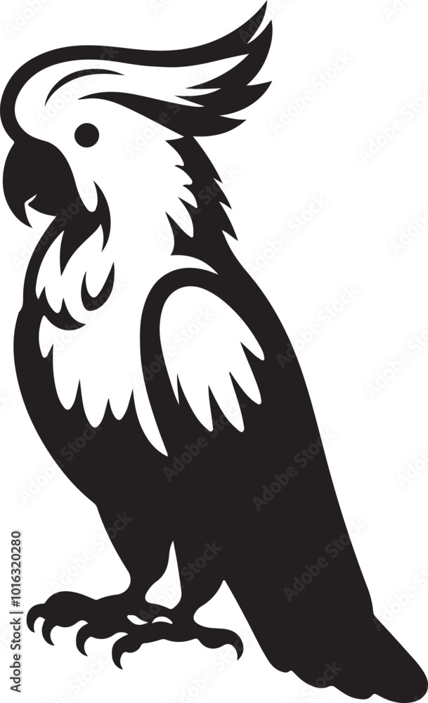 Fototapeta premium cockatoo bird silhouette vector art illustration